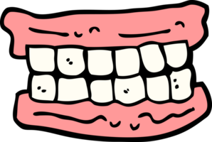 dentes falsos de desenho animado estilo doodle desenhado à mão png