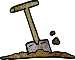 cartoon doodle shovel in dirt png