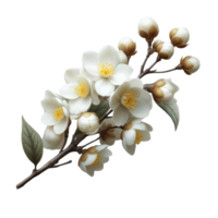 Winter jasmine flower isolated on transparent background png