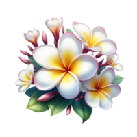 Plumeria flower isolated on transparent background png