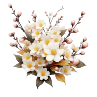 Winter jasmine flower isolated on transparent background png