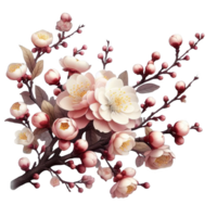 Winter jasmine flower isolated on transparent background png