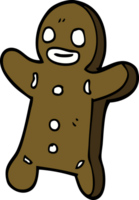 bonhomme en pain d'épice doodle dessin animé png