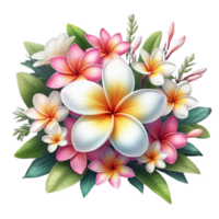 Plumeria flower isolated on transparent background png