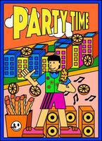 party time design llustration for background, banner, poster, flyer, template, design, etc vector