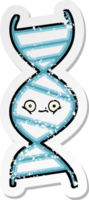 distressed sticker of a cute cartoon DNA strand png