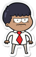 sticker of a cartoon annoyed man png