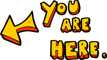 cartoon you are here sign png
