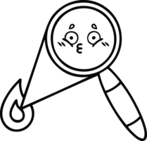 line drawing cartoon of a magnifying glass png