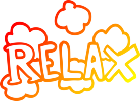 warm gradient line drawing of a cartoon relax symbol png