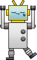 gradiente sombreado desenho animado do uma chorando robô png