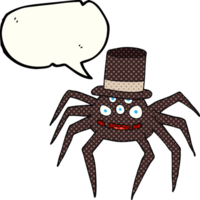 hand drawn comic book speech bubble cartoon halloween spider png