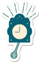 sticker of a tattoo style ticking clock png