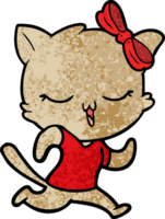 gato de dibujos animados con lazo en la cabeza png