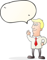 hand drawn speech bubble cartoon waving man png