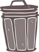 flat color style cartoon trash can png