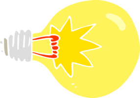 illustration en couleur plate de l'ampoule png