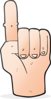 mão desenhado desenho animado apontando dedo png