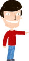 cartoon happy man pointing png