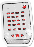 retro distressed sticker of a cartoon remote control png