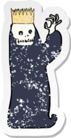 retro nödställd klistermärke av en tecknad spöklik ghoul png