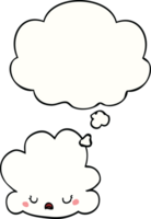 cute cartoon cloud with thought bubble png