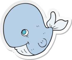 sticker of a cartoon happy whale png