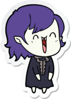 sticker of a cute cartoon happy vampire girl png