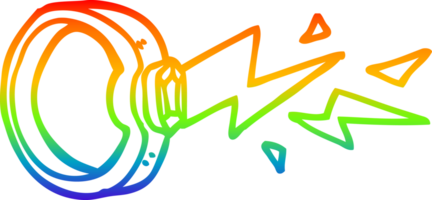 Regenbogen Gradient Linie Zeichnung von ein Karikatur Magie Ring png