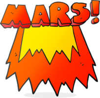 mão desenhado desenho animado Marte texto símbolo png