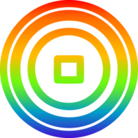 hou op knop circulaire icoon met regenboog helling af hebben png