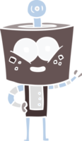 happy flat color style cartoon robot png