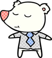 polar bear in shirt and tie cartoon png