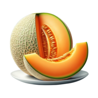 Cantaloupe isolated on transparent background png