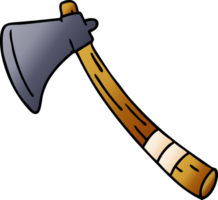 hand drawn gradient cartoon doodle of a garden axe png