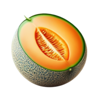 Cantaloup-Melone isoliert auf transparent Hintergrund png
