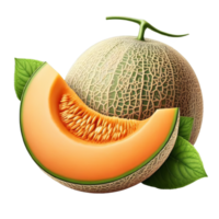 Cantaloup-Melone isoliert auf transparent Hintergrund png