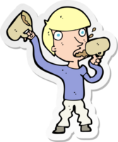 sticker of a cartoon man drinking beer png