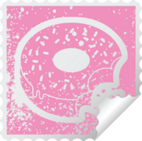 bitten frosted donut graphic distressed sticker illustration icon png