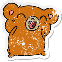 verontrust sticker tekenfilm illustratie kawaii schattig teddy beer png