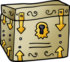 cartoon doodle treasure chest png