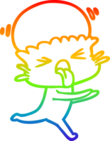 Regenbogen Gradient Linie Zeichnung von ein seltsam Karikatur Außerirdischer png