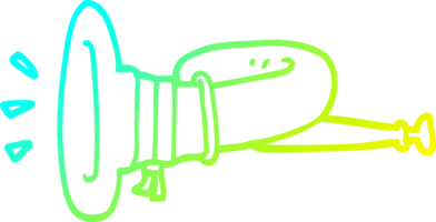 cold gradient line drawing of a cartoon curled horn instrument png