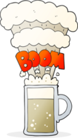 main tiré dessin animé exploser Bière png