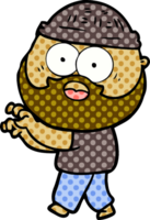 cartoon bearded man grasping png