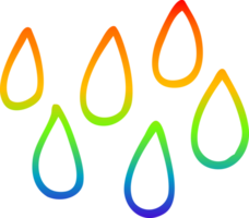 rainbow gradient line drawing of a cartoon blood droplets png