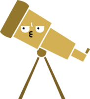 flat color retro cartoon of a telescope png