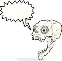 tecknad serie skrämmande skalle med Tal bubbla png
