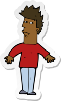 sticker of a cartoon worried man png