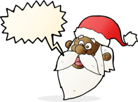 Cartoon lustiges Weihnachtsmann-Gesicht mit Sprechblase png